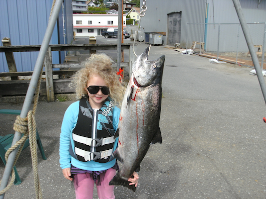 Grace with her derby king salmon 2010